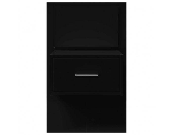 Sonata H Нощно шкафче за стена с LED светлини, черно