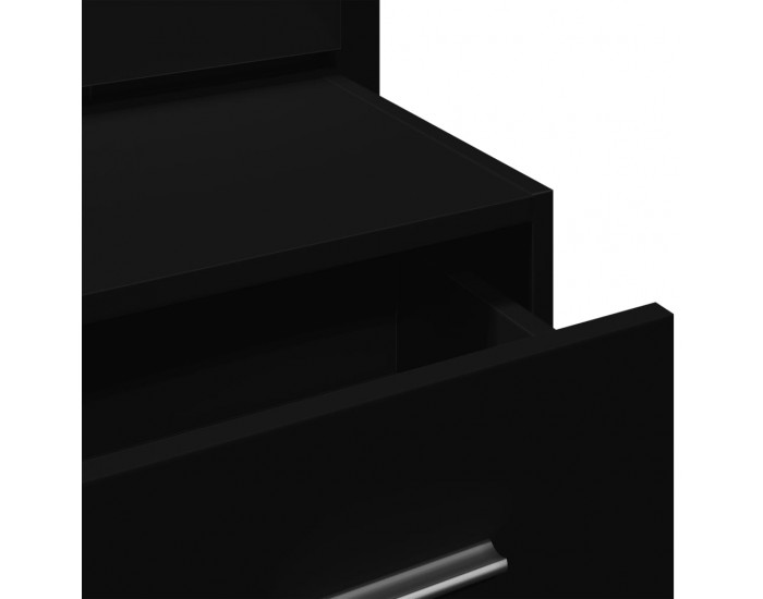 Sonata H Нощно шкафче за стена с LED светлини, черно