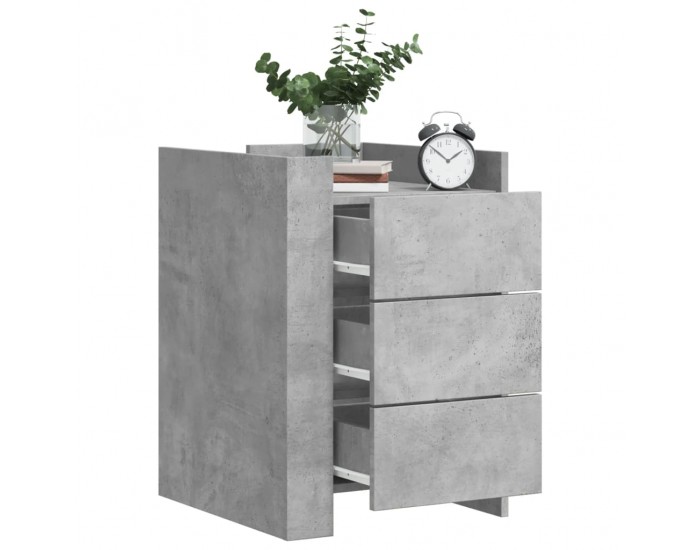Sonata H Нощно шкафче, бетонно сиво, 45x50x65 см, инженерно дърво