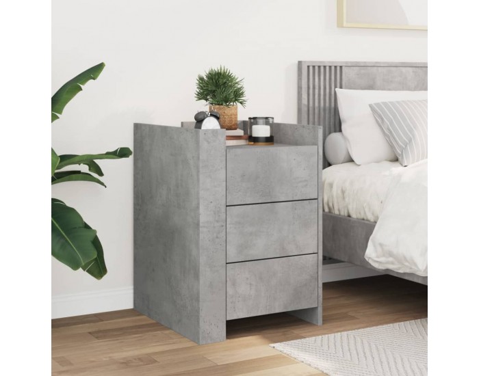 Sonata H Нощно шкафче, бетонно сиво, 45x50x65 см, инженерно дърво