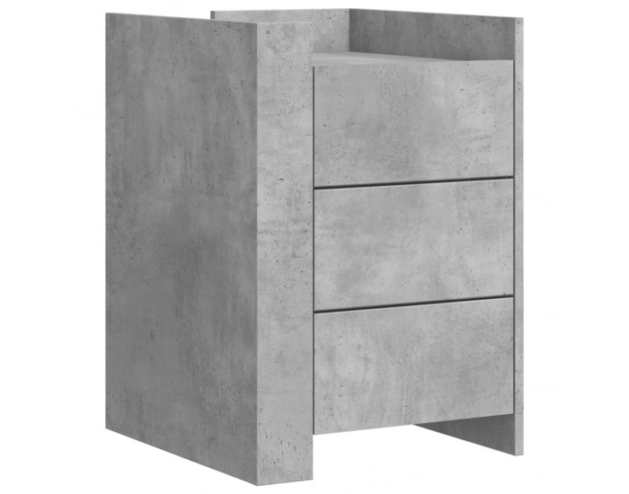 Sonata H Нощно шкафче, бетонно сиво, 45x50x65 см, инженерно дърво