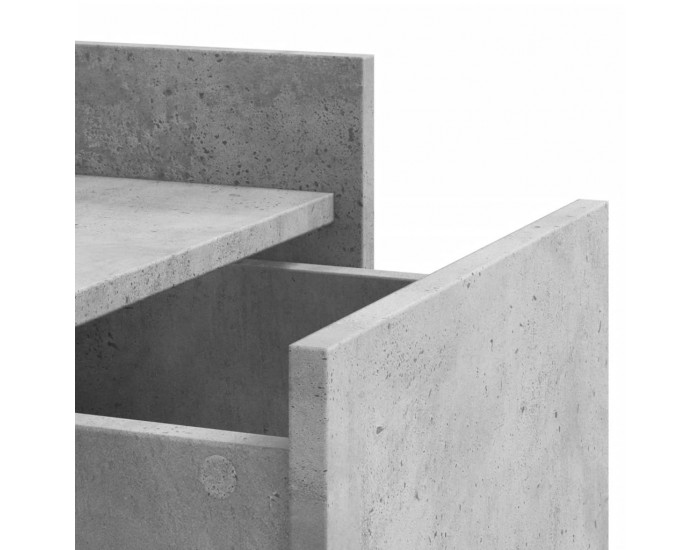 Sonata H Нощно шкафче, бетонно сиво, 45x50x65 см, инженерно дърво