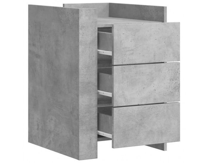 Sonata H Нощно шкафче, бетонно сиво, 45x50x65 см, инженерно дърво