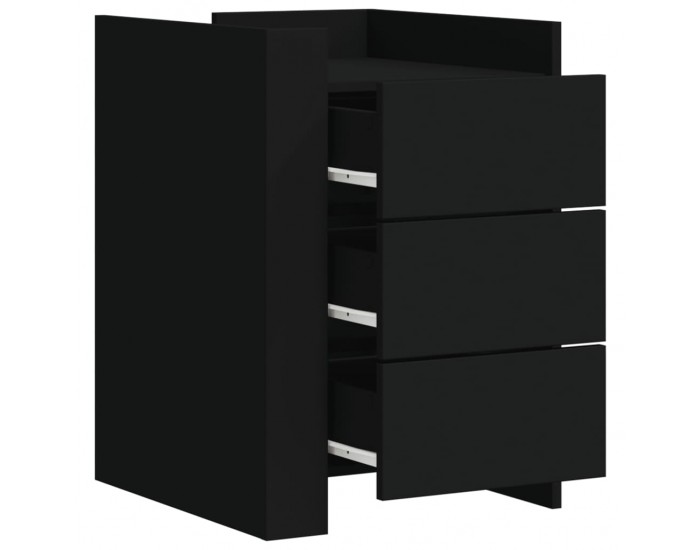 Sonata H Нощно шкафче, черно, 45x50x65 см, инженерно дърво