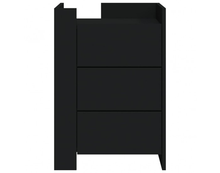Sonata H Нощно шкафче, черно, 45x50x65 см, инженерно дърво