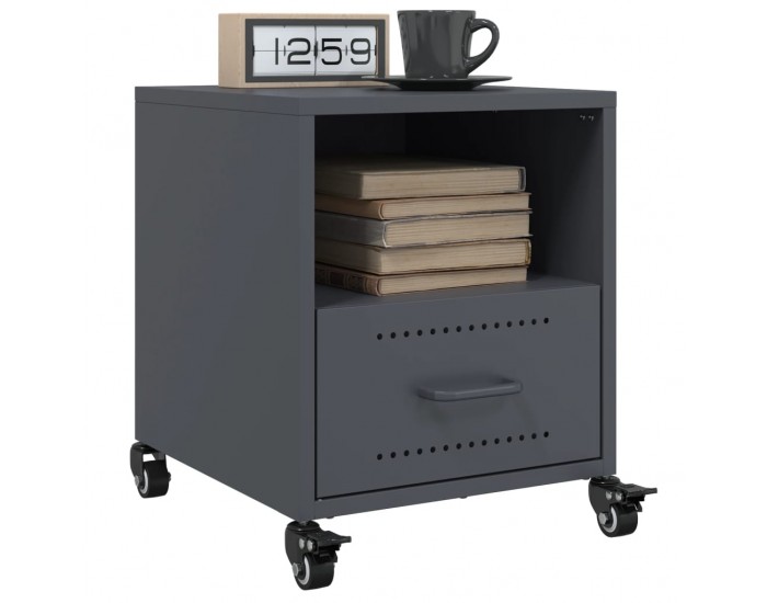 Sonata H Нощни шкафчета, 2 бр, антрацит, 36x39x43,5 см, стомана