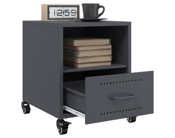 Sonata H Нощни шкафчета, 2 бр, антрацит, 36x39x43,5 см, стомана