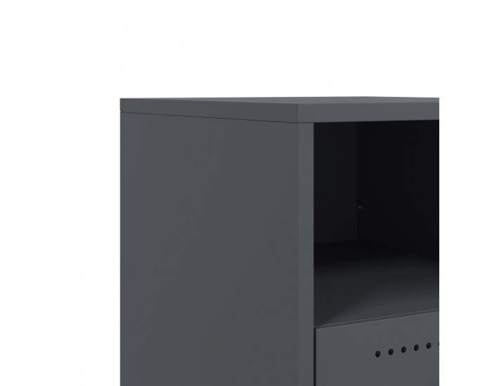 Sonata H Нощни шкафчета, 2 бр, антрацит, 36x39x43,5 см, стомана