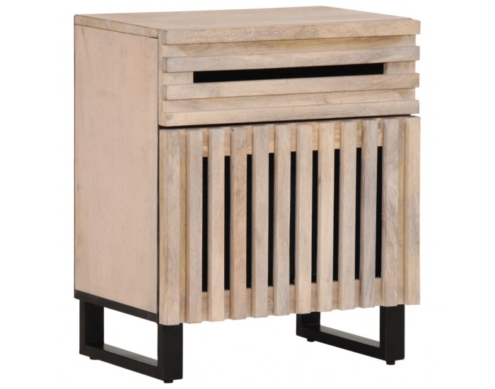 Sonata H Нощно шкафче, бяло, 50x34x60 см, мангово дърво масив