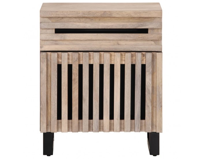 Sonata H Нощно шкафче, бяло, 50x34x60 см, мангово дърво масив