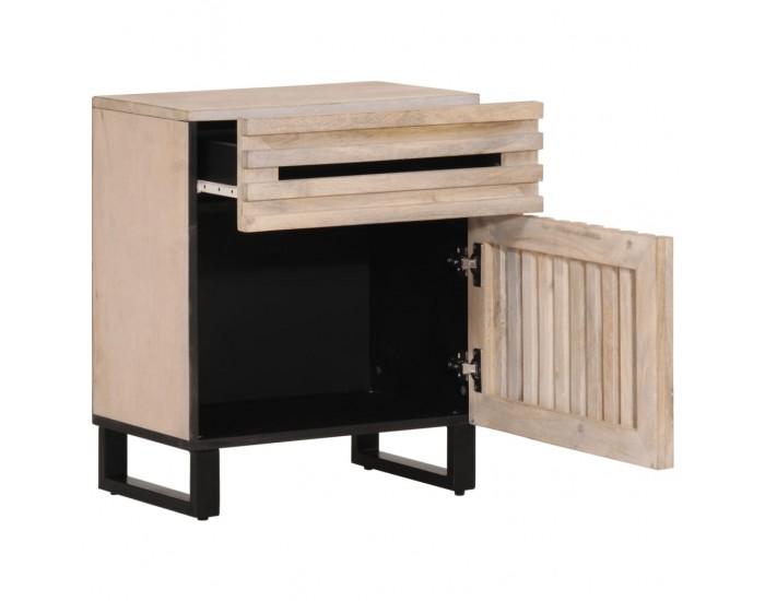 Sonata H Нощно шкафче, бяло, 50x34x60 см, мангово дърво масив