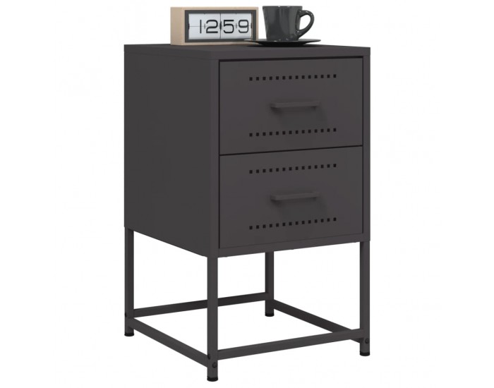 Sonata H Нощни шкафчета 2 бр черен 36x39x60,5 см стомана