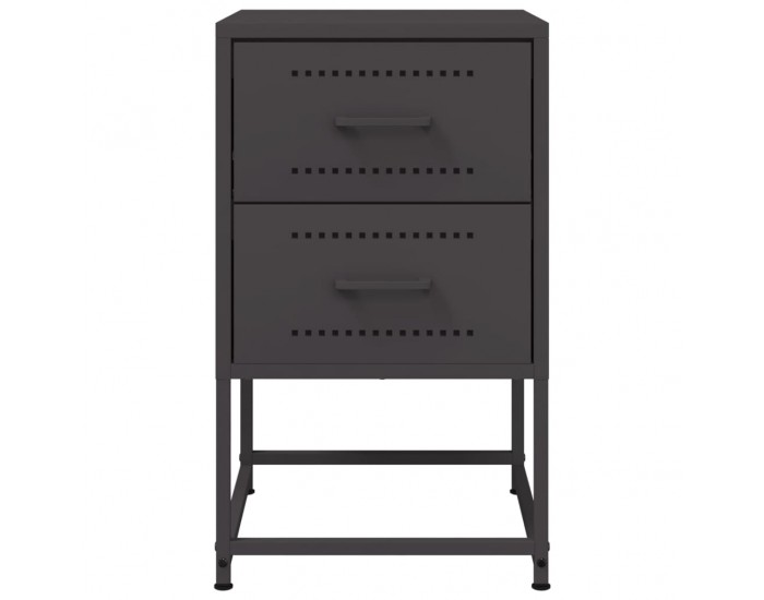 Sonata H Нощни шкафчета 2 бр черен 36x39x60,5 см стомана