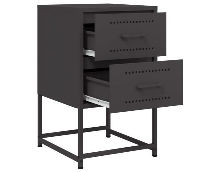 Sonata H Нощни шкафчета 2 бр черен 36x39x60,5 см стомана