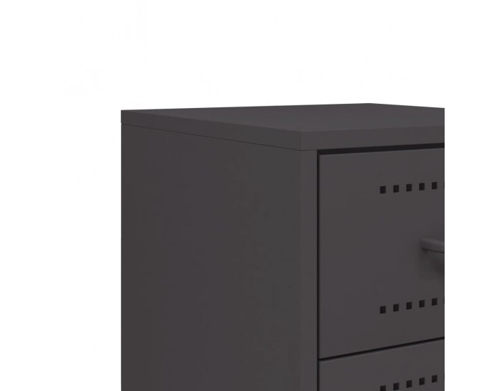 Sonata H Нощни шкафчета 2 бр черен 36x39x60,5 см стомана