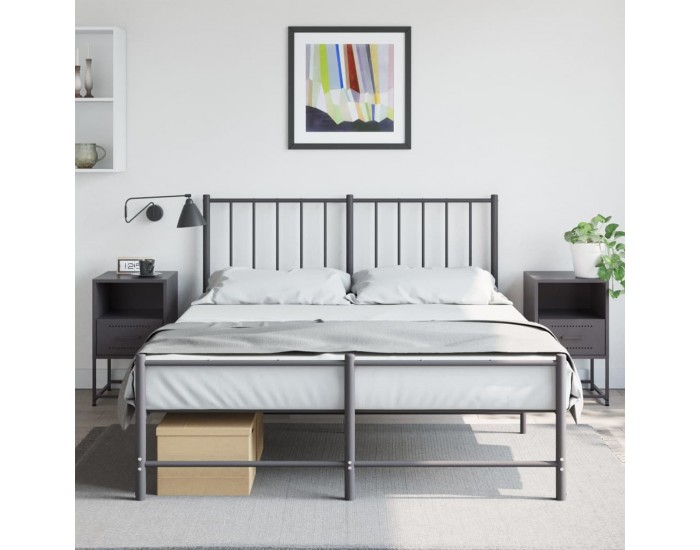 Sonata H Нощни шкафчета 2 бр черен 36x39x60,5 см стомана