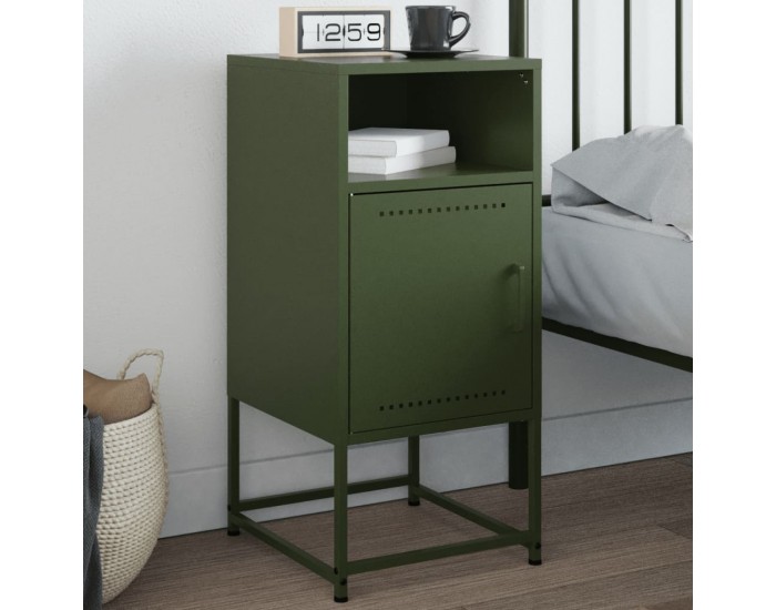 Sonata H Нощно шкафче, маслиненозелено, 36x39x78 см, стомана