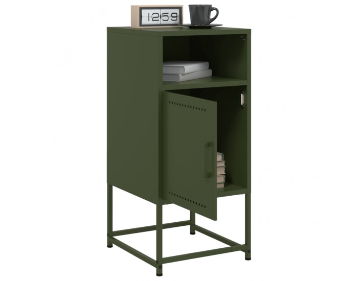 Sonata H Нощно шкафче, маслиненозелено, 36x39x78 см, стомана