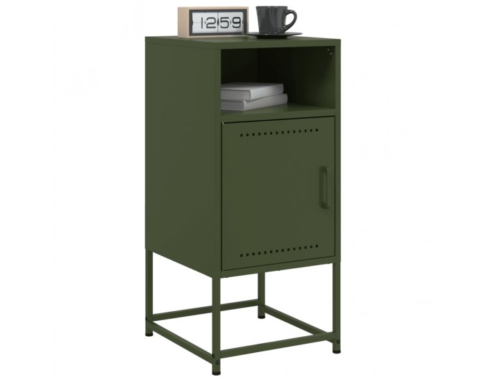 Sonata H Нощно шкафче, маслиненозелено, 36x39x78 см, стомана