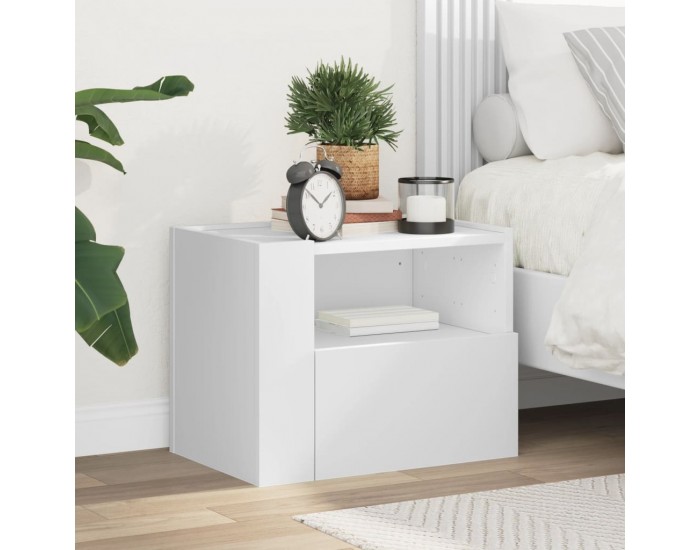 Sonata H Нощно шкафче за стенен монтаж, бяло, 45x30x35 см