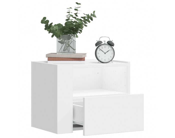 Sonata H Нощно шкафче за стенен монтаж, бяло, 45x30x35 см