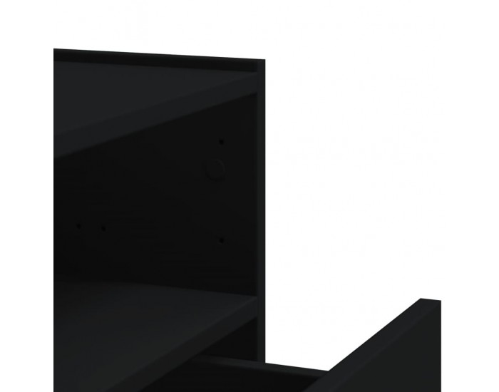 Sonata H Нощно шкафче за стенен монтаж, черно, 45x30x35 см