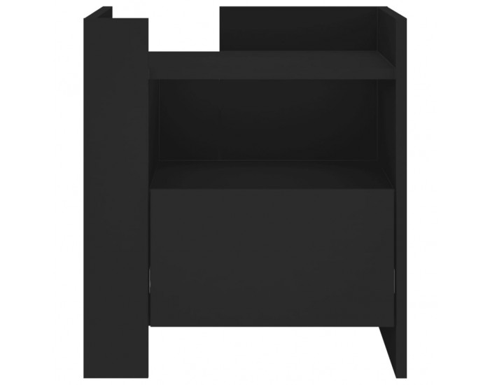 Sonata H Нощно шкафче, черно, 45x50x50 см, инженерно дърво
