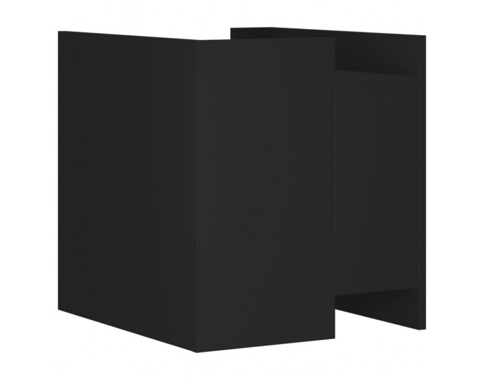 Sonata H Нощно шкафче, черно, 45x50x50 см, инженерно дърво