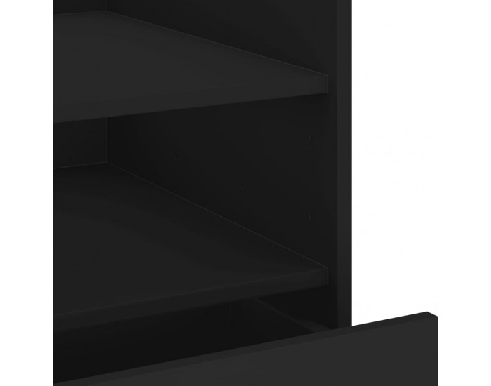 Sonata H Нощно шкафче, черно, 45x50x50 см, инженерно дърво