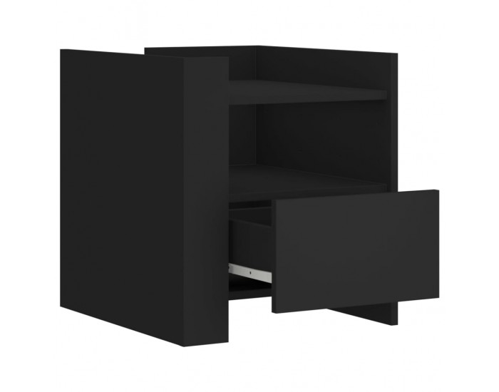 Sonata H Нощно шкафче, черно, 45x50x50 см, инженерно дърво