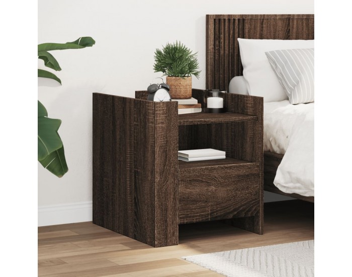 Sonata H Нощно шкафче, кафяв дъб, 45x50x50 см, инженерно дърво