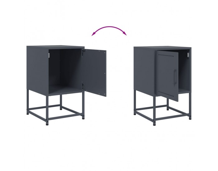 Sonata H Нощно шкафче, антрацит, 36x39x60,5 см, стомана