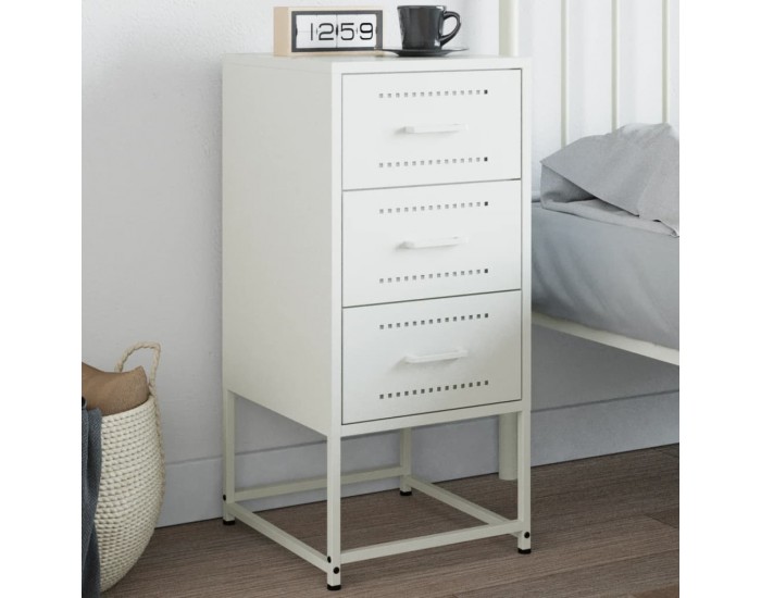 Sonata H Нощно шкафче, бяло, 36x39x78 см, стомана