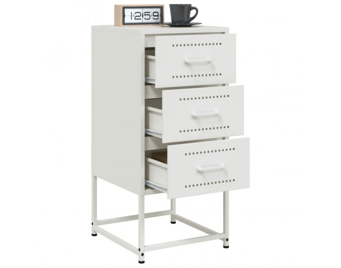 Sonata H Нощно шкафче, бяло, 36x39x78 см, стомана