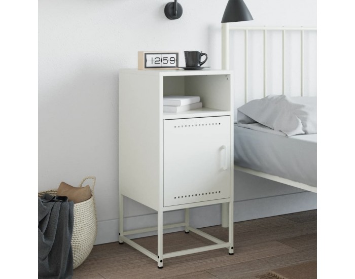 Sonata H Нощно шкафче, бяло, 36x39x78 см, стомана