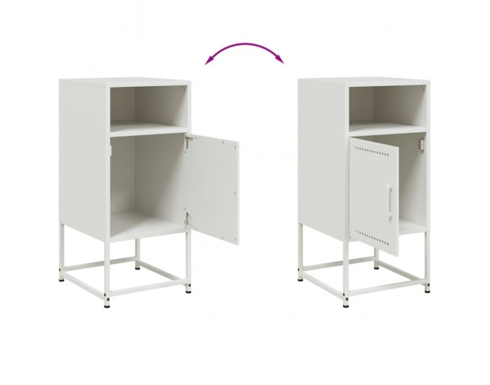 Sonata H Нощно шкафче, бяло, 36x39x78 см, стомана