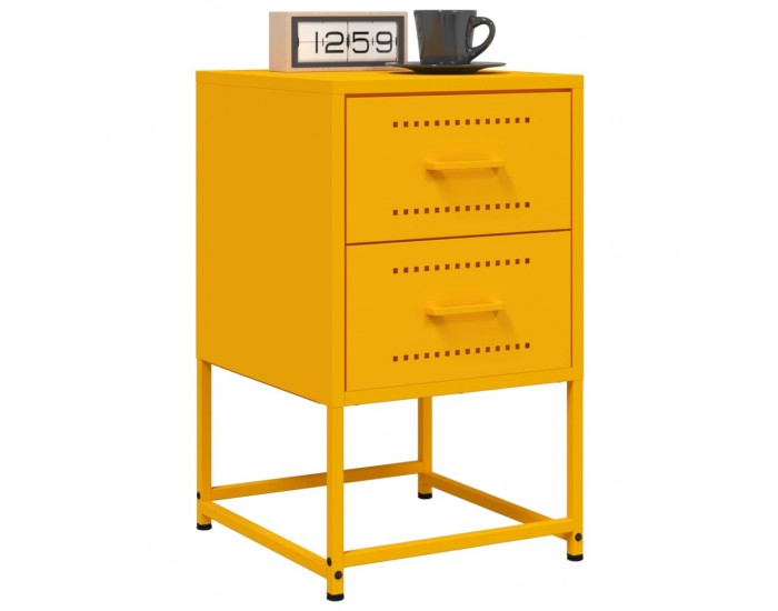 Sonata H Нощни шкафчета 2 бр горчица жълто 36x39x60,5 см стомана