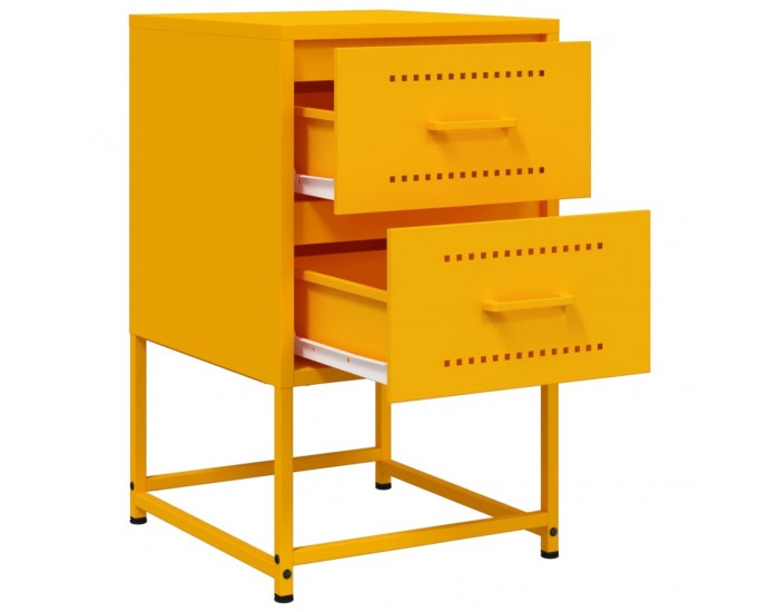 Sonata H Нощни шкафчета 2 бр горчица жълто 36x39x60,5 см стомана