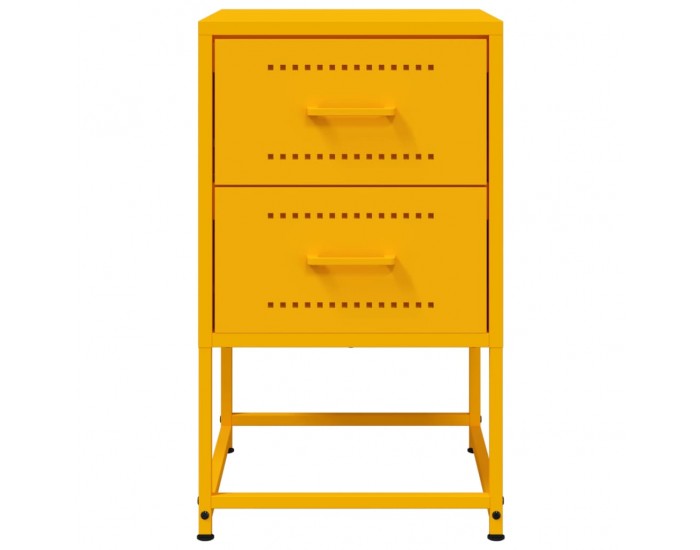 Sonata H Нощни шкафчета 2 бр горчица жълто 36x39x60,5 см стомана