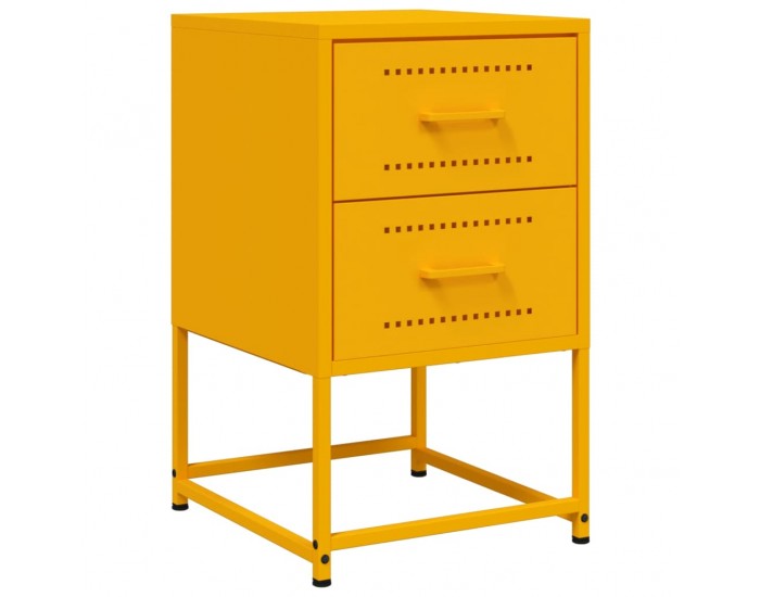 Sonata H Нощни шкафчета 2 бр горчица жълто 36x39x60,5 см стомана