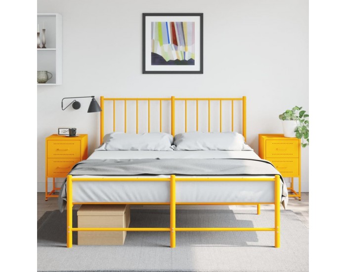 Sonata H Нощни шкафчета 2 бр горчица жълто 36x39x60,5 см стомана