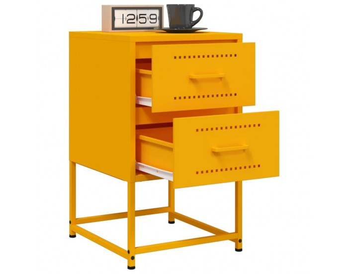 Sonata H Нощни шкафчета 2 бр горчица жълто 36x39x60,5 см стомана