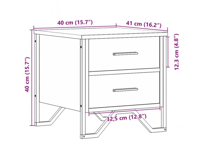 Sonata H Нощно шкафче, дъб сонома, 40x41x40 см, инженерно дърво