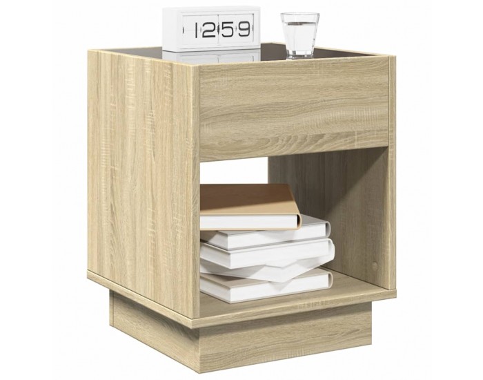 Sonata H Нощна масичка с Infinity LED, дъб сонома, 40x40x50 см