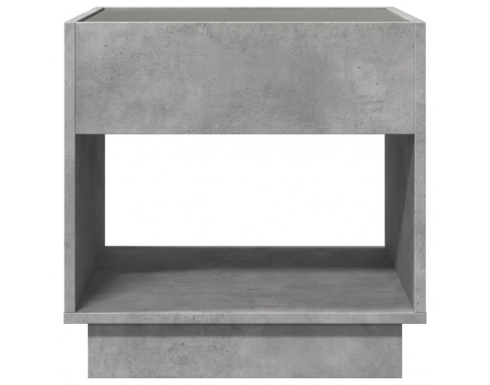 Sonata H Нощна масичка с Infinity LED, бетонно сива, 50x50x50 см