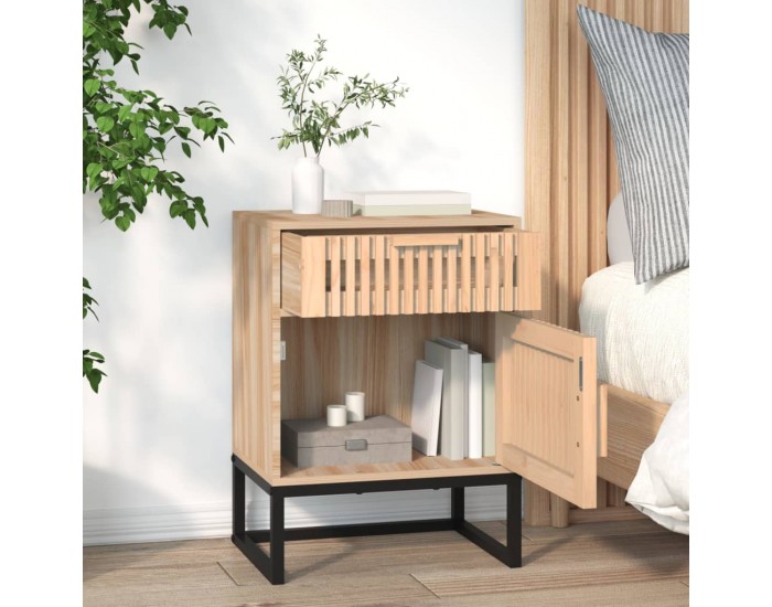 Sonata H Нощно шкафче, 40x30x55,5 см, инженерно дърво и желязо