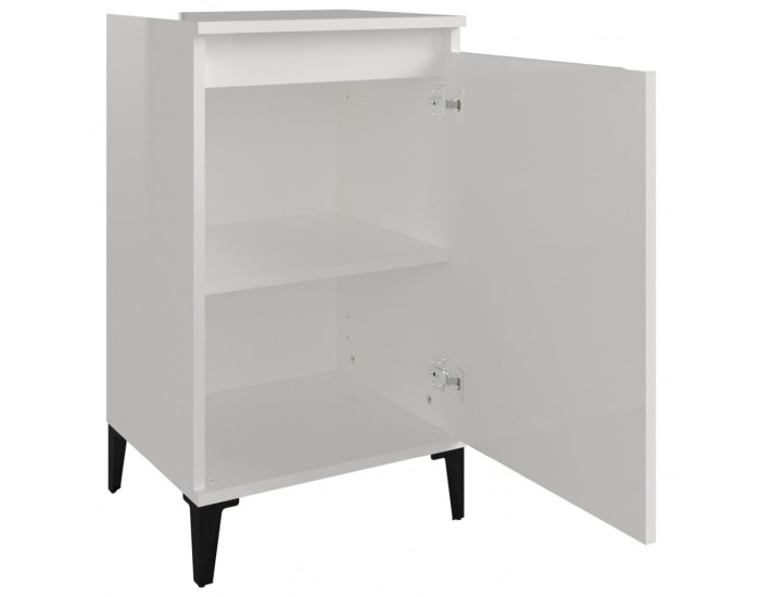 Sonata H Нощно шкафче, бял гланц, 40x35x70 см, инженерно дърво