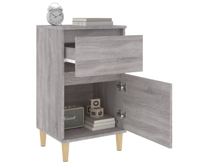 Sonata H Нощно шкафче, сив сонома, 40x35x70 см
