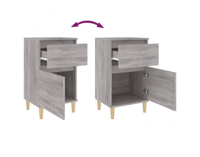 Sonata H Нощно шкафче, сив сонома, 40x35x70 см