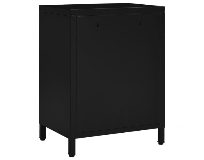 Sonata H Нощни шкафчета, 2 бр, черни 40x30x54,5 см, стомана и стъкло